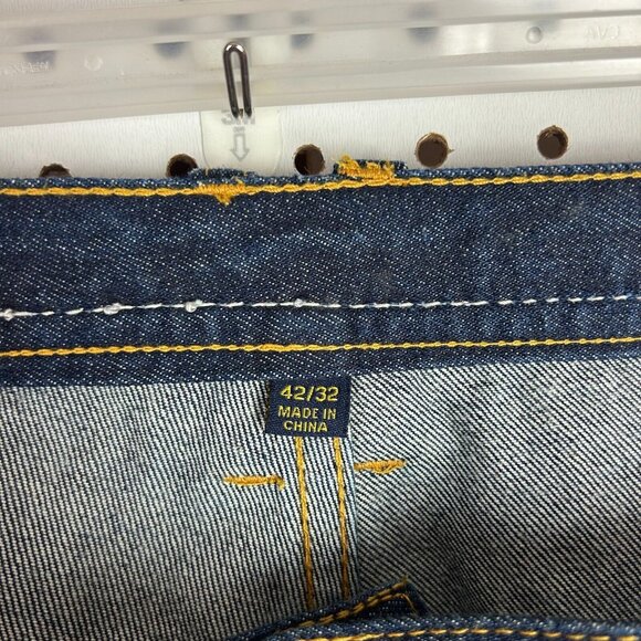 Karl Kani 90s Baggy Jeans 42x32 Gold Logo Pocket Streetwear Skate Wide Leg Denim - Picture 7 of 8